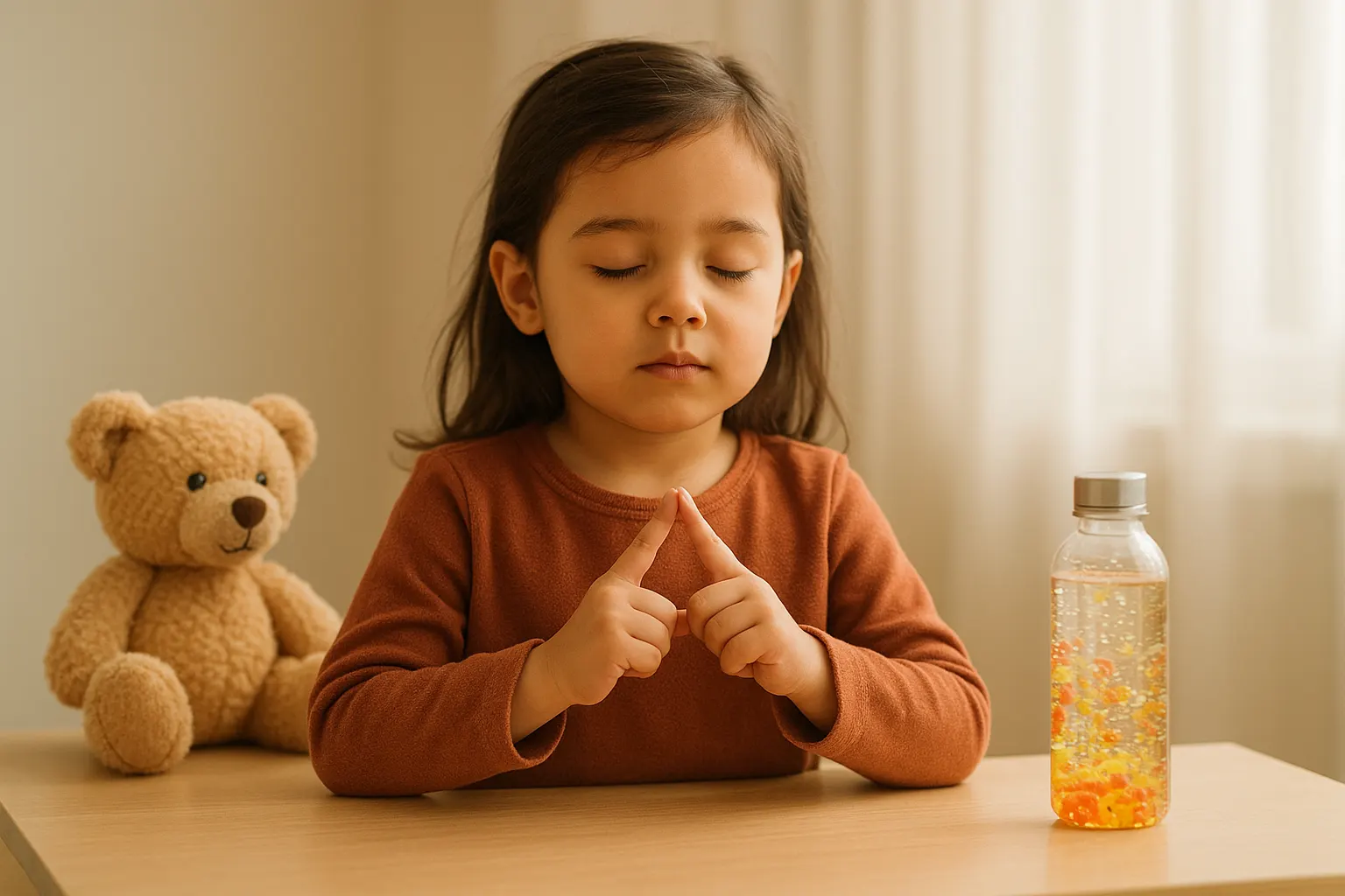Girl in peaceful pose